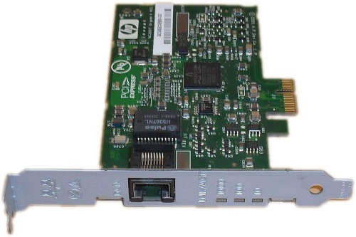 395866-001 Контроллер HP NC320T PCI Express Gigabit NIC board - Has one RJ-45 connector, single port, uses copper cabling, 40KB onboard memory, supports 10/100/1000Mbps ethernet speeds, 11.43cm (4.5in) x 7.62cm (3.0in)