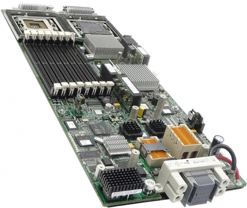438249-001 Материнская Плата Hewlett-Packard i5000P Dual Socket 771 8FBD PCI-E8x PCI-E4x Mezzanine SVGA 2GbLAN E-ATX 1333Mhz For BL460c