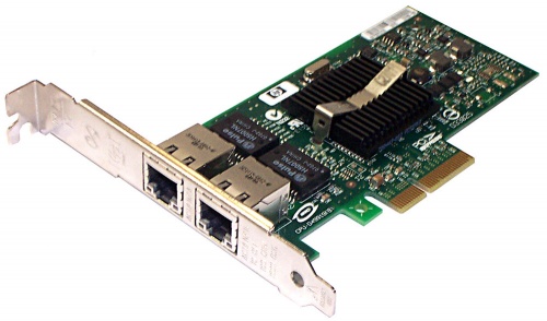 412651-001 Сетевая карта HP Intel NC360T PCIe 2-port Gigabit (1000Base-T) server NIC adapter - Includes a standard-height bracket attached